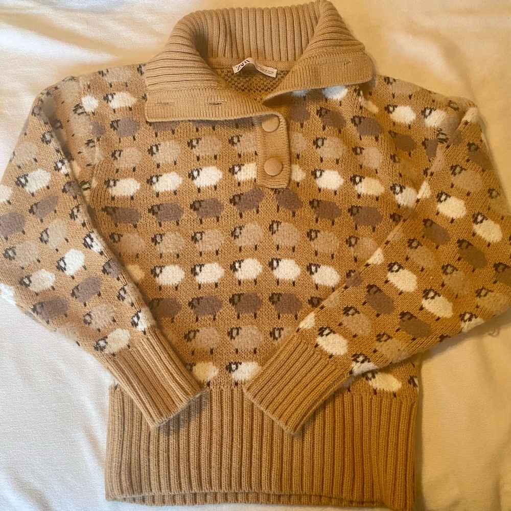 Zara sheep print sweater